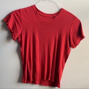 ‼️2/$15‼️ Brandy Melville Lettuce Trim Tee